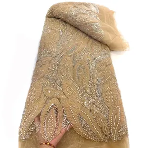 Precio de fábrica Nuevo diseño Moda Hermosas telas de encaje de boda Bonito encaje de poliéster