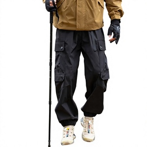Pantalones cargo para hombre, softshell, resistentes al agua, para senderismo al aire libre, corte holgado, poliéster, ropa ligera para senderismo con múltiples bolsillos - Product Image 1