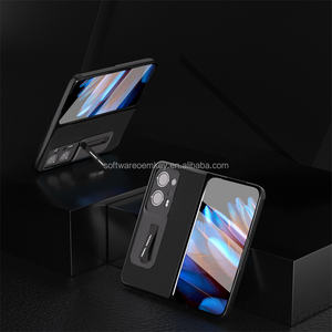 Coque de téléphone intégrée et coque de protection pour <span class=keywords><strong>OPPO</strong></span> <span class=keywords><strong>FIND</strong></span> N2 Housse de support antichoc en cuir véritable motif vague - Product Image 4