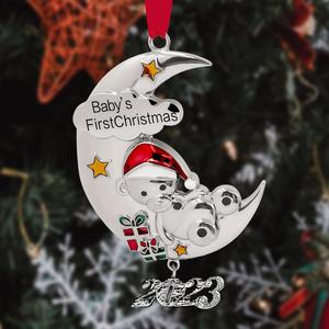Personalizable 8 cm Colgante de Navidad Primer Adorno del Bebé para Nuevos Padres Decoración del Hogar para Niños Hijo - Product Image 6