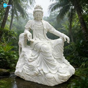 Estátua de Buda Feminina Kuan Yin em Pedra de Mármore Natural em Tamanho Real 100 cm - Product Image 6