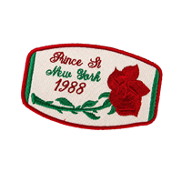 Écusson de broderie de roses découpé en tissu sergé personnalisé