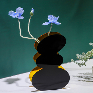 Florero Acrílico Bicolor de Estilo Nórdico Moderno, 16x23x6cm, Decoración Moderna para Mesa de Centro - Product Image 5