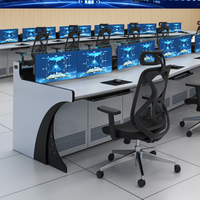 Console de surveillance de centre de commande de sécurité LED haut de gamme, bureau personnalisé, mobilier de salle de contrôle pour usage de bureau, poste de travail du personnel