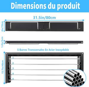 Promotion : Porte-serviettes mural pliable en métal robuste – Solution créative pour la maison, séchoir à vêtements et rangement pour salle de bain - Product Image 2