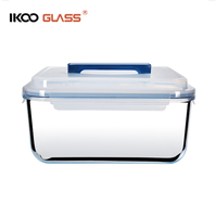 Grand repas de préparation en verre IKOO Verre à haute teneur en borosilicate Grands récipients hermétiques de stockage des aliments