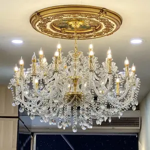 24 Lights 2 Layer Top K9 Crystal Chandelier Light For Living Room Bedroom Kitchen Luxury Modern Lamp Pendent Fixture Wedding