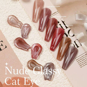 جل أظافر عارية 24 لونًا من BD ، قاعدة تمويه احترافية لعين القط ، قاعدة مطاطية مطلية بطبقة رمال ذهبية - Product Image 3