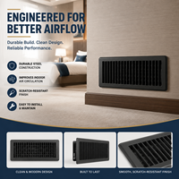 Nouvelle grille de ventilation rectangulaire noire 4*10 pour climatisation, vente en gros