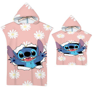 Serviette de bain poncho à capuche personnalisée pour adultes et enfants, motif dessin animé, absorbante, séchage rapide, douce pour la peau, serviettes de plage et de bain à capuche portables pour bébés - Product Image 3