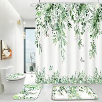 Rideaux de douche à imprimé floral numérique épais de designer pour salle de bain, ensemble de rideaux de douche en tissu imperméable pour salle de bain
