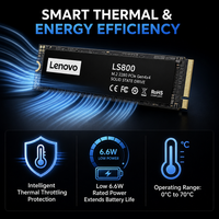 Disque SSD interne Lenovo LS800 PCIe 3.0 M.2 NVMe 512 Go 1 To 2 To 3D NAND Flash 3400 Mo/s haute vitesse pour ordinateur portable, ordinateur de bureau, PS5