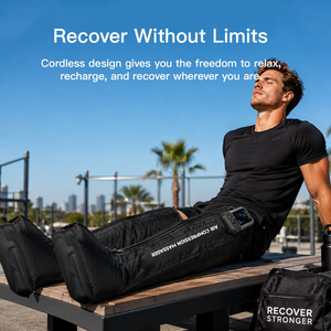 Système de récupération par compression d'air Eveekon, appareil séquentiel professionnel pour la massothérapie, bottes de récupération pour les pieds et les jambes - Product Image 5