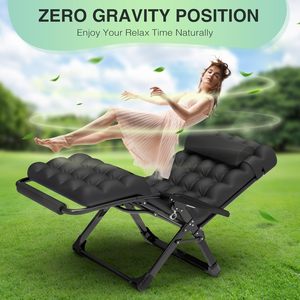 PIOEN 33 "<span class=keywords><strong>XXL</strong></span> surdimensionné zéro gravité chaise longue coussin amovible appui-tête capacité 500LBS avec serrure et repose-pieds améliorés - Product Image 4