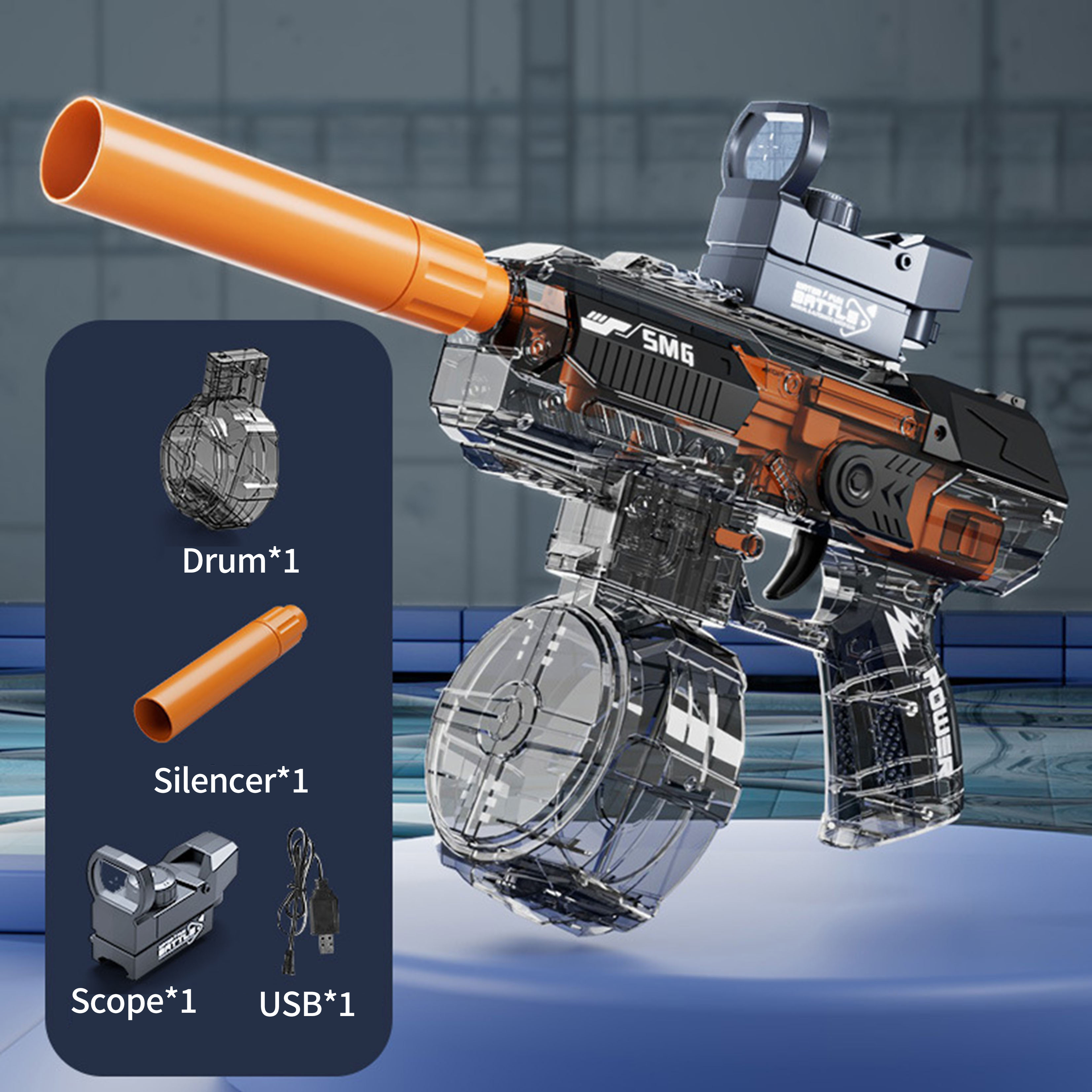 Pistola ad acqua Submachine - Grigio
