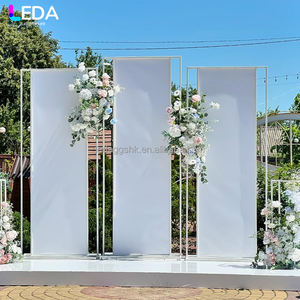Support de toile de fond métallique LEDA de haute qualité pour décoration de mariage en extérieur, ensemble de panneaux de fond pour fêtes - Product Image 4