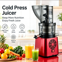 Extracteur de jus commercial à vis à froid à large goulotte, presse à froid lente 36 tr/min, compatible avec l'alimentation de fruits entiers, en acier inoxydable