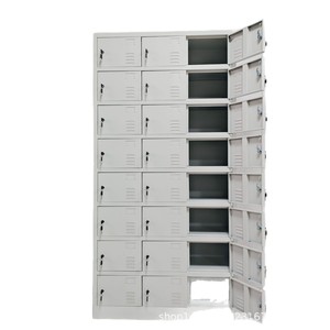 ตู้เก็บของแบบล็อกเกอร์ 24 ประตู 8 ชั้น ตู้โลหะทรงสี่เหลี่ยมแบบตั้งพื้น ดีไซน์แบบผลัก-ดึง สำหรับใช้ในสำนักงาน - Product Image 1