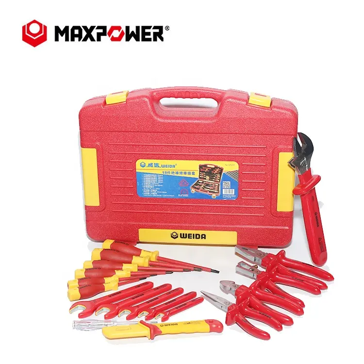 Maxpower 1000V Insulated Electrician Tool Set with Screwdrivers, Insulated Pliers, and Wrench