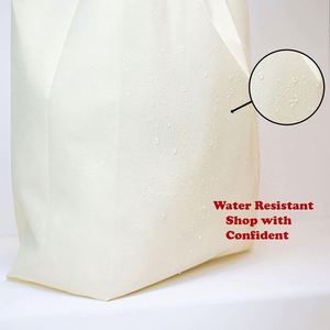 Cheap Eco Grocery Shopping Gift Recycled Waterproof T-Shirt Foldable Vest Tote Beige <b>Pla</b> Non Woven Bag - Product Image 3