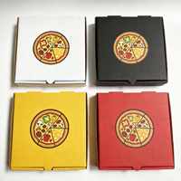 Boîte à pizza écologique avec logo et motif personnalisés, emballage alimentaire jetable en carton de qualité alimentaire pour emporter
