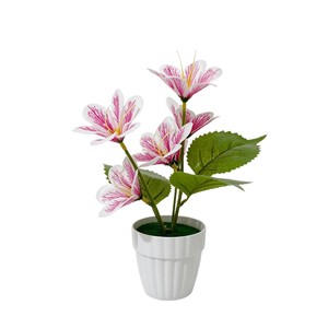 Plantes artificielles en pot de lys, 6 petites fleurs en soie, décoration intérieure pour la maison, le bureau, la table, avec pot - Product Image 5