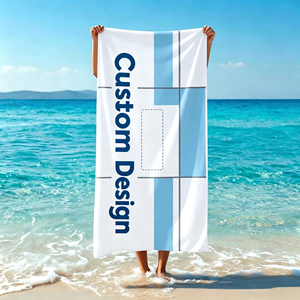 Serviette de plage personnalisée de luxe, sans sable, avec logo imprimé, taille sur mesure - Product Image 1