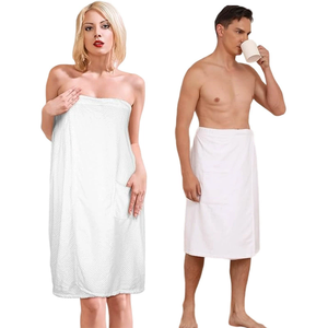 Peignoir de Douche en Gros pour Femmes, Robe de Bain Spa à Boutons Ajustables, <span class=keywords><strong>Serviette</strong></span> de Bain Personnalisable avec Logo - Product Image 1