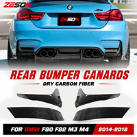 Ailerons arrière en fibre de carbone sèche ZESON pour BMW M3 F80 M4 F82 F83 2014-2018