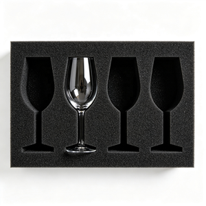 Insert en mousse haute densité découpé sur mesure pour bouteilles de vin, emballages cosmétiques en verre, moulé, recyclable, imperméable et flexible - Product Image 1