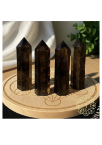 Tour de cristal de quartz fumé, obélisque en pierre précieuse naturelle marron, chakra racinaire, spécimens minéraux, cadeau en cristal, décoration intérieure - Product Image 6