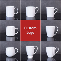 Vente en gros de tasses à thé en porcelaine blanche de 11 oz, logo personnalisé imprimé, nouvelle porcelaine fine, tasse à café en céramique pour cadeau promotionnel