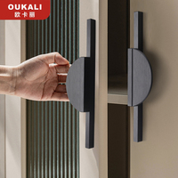 Oukali nouvelle version meubles modernes armoire poignée cuisine armoire tiroir en alliage d'aluminium noir longues poignées