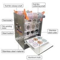 Machine d'emballage à film plastique pour yaourt, café, sauce, salade, etc. (une sur six)