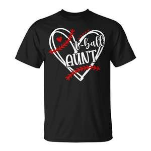T-shirt T Ball Aunt Heart Design pour le jour du match et la fête des mères - Product Image 1