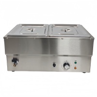Bain-marie électrique commercial 220-240V en acier inoxydable 10L+10L pour buffet, équipement de cuisine pour restaurant et traiteur
