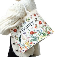 Bolsa de Compras Tote de Lona de Algodón Reciclado de Gran Tamaño y Alta Resistencia con Logo Personalizado Impreso por Sublimación a Todo Color y Ecológica