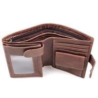 Nouveau Portefeuille en Cuir Véritable au Design Rétro, Anti-vol RFID, Porte-cartes, Modèle Court à Trois Volets, Grande Capacité, Porte-monnaie
