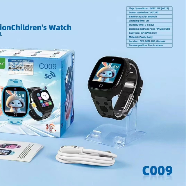 Kairui C009 Kids Smart Watch 4G GPS Dual SIM IPS Display Touchscreen IP67 Waterproof Alloy Silicone Band 5-10 Days Battery Life