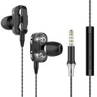 Earphone Berkabel HiFi Bass Super 3.5Mm, Headphone Stereo Ergonomis, Earbud Olahraga
