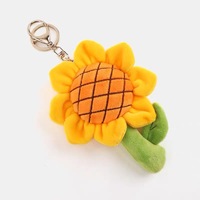 Personnalisez votre logo sur les jouets porte-clés en peluche tournesol doux et rembourrés