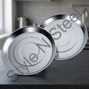 Luxury Creative Classic Eco-Friendly Dried Fruit Candy Plate Server Ware <b>Snack</b> <b>Tray</b> Stainless Steel Round Shape Serving Plate - Product Image 3