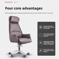 Chaise de bureau, chaise d'ordinateur, chaise de maison confortable, chaise inclinable en cuir, fauteuil pivotant, chaise de patron, chaise de direction moderne