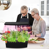 Jardinière hydroponique en alliage d'aluminium ABS avec indicateur de niveau d'eau et lampe de culture LED pour la maison, le bureau et la cuisine
