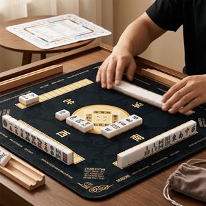Tapis de mahjong épais personnalisé avec logo, série Platinum, antidérapant, insonorisant, imperméable, vente en gros - Product Image 2