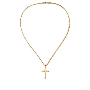 Collier <span class=keywords><strong>pour</strong></span> <span class=keywords><strong>homme</strong></span> en acier titane, pendentif <span class=keywords><strong>croix</strong></span> double couche tendance, chaîne torsadée en acier inoxydable inaltérable et polyvalente - Product Image 5