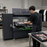 Printer DTG 2-Stasiun untuk Kaos, Printer Tekstil Ukuran A2/A3, Printhead Epson I3200 Kondisi Baru, Tinta CMYK DTF untuk Pencetakan Pakaian/Kain