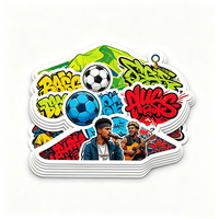 Autocollants de culture urbaine Haoxuan, vinyle PVC blanc, graphiques de graffitis, de football, de musique et de personnages, haute saturation, brillants, imperméables
