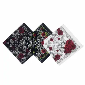 Genya Персонализированная хлопчатобумажная полиэфирная ткань квадратная бандана трафаретная цифровая печать шарф OEM дизайн персональный логотип бандана