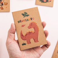 Cuaderno Mini A7 de cuero de vaca de alto valor, diario portátil de estilo Ins de dibujos animados bonitos con cubierta de papel, regalo de planificador perfecto